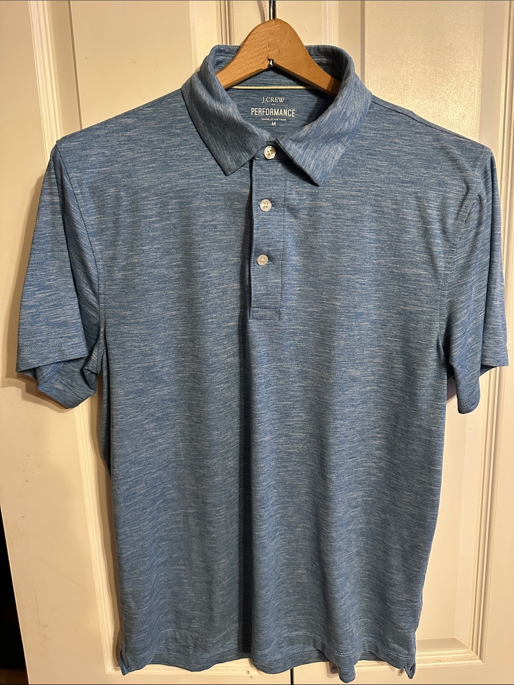 J. Crew Heathered Light Blue Performance Polo